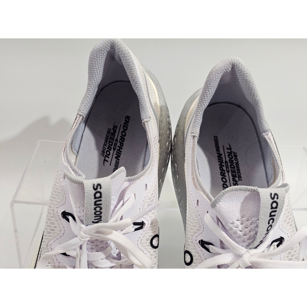 Saucony Endorphin Pro 3 Mens Size 13 White Silver Carbon Plate Running Shoes - Picture 7 of 9